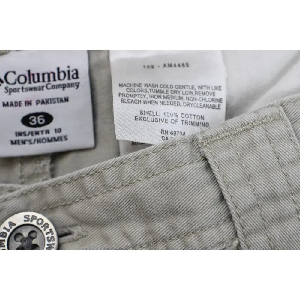 Columbia Sportswear Shorts Mens 36 Beige‎ 100% Cotton Cargo 9